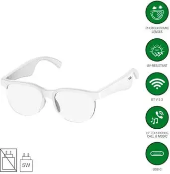 4smarts Wireless SoundGlasses Sport 2 (Keine Ger&auml;uschunterdr&uuml;ckung 6 h Kabellos) Weiss