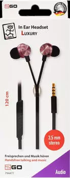 2GO 2GO Metallic InEar Headset 3,5mm Stereo silber/rot (Kabelgebunden) Rosa