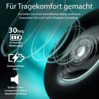 Philips SHC5200M2/12 (30 h Kabellos) Schwarz – Außergewöhnliche Ausdauer für mehrtägigen Hörgenuss