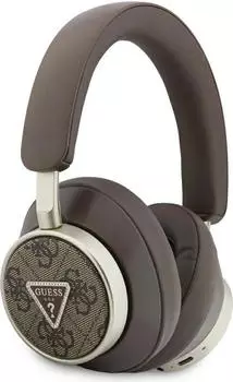 Guess Headphones 4G Triangle Logo Bluetooth ENC brown (Aktive Ger&auml;uschunterdr&uuml;ckung 45 h Kabellos) Braun