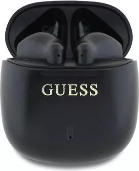 Guess słuchawki Bluetooth GUTWSJ14ESGK TWS + stacja dokująca czarny/black Printed Classic Logo (ANC 5 h Kabellos) Schwarz