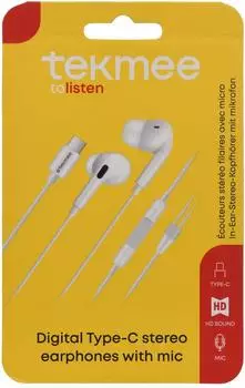 Tekmee In-Ear-Kopfh&ouml;rer Stereo USB-C kabelgebunden, wei&szlig; (40 43 01 63)