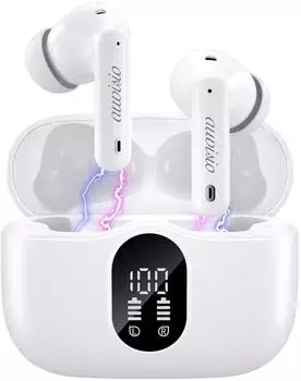 Auvisio Kabellose In-Ear-Kopfhörer mit Ladecase, Noise-Cancelling, weiß (ZX3809)