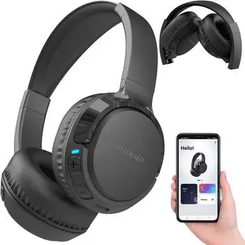 Auvisio OHS-300.app Over-Ear-Headset Bluetooth 5.3 mit Equalizer (ZX3481)