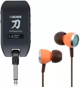 Boss Katana GO Amp Plug Kopfh&ouml;rerverst&auml;rker mit Audiofly In-Ear Ohrh&ouml;rern (KATGO-AF33M)