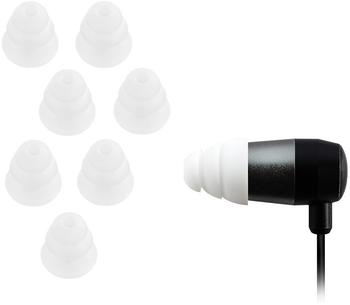Xcessor Triple Flange 4 Paar (Satz Mit 8 Stück) Gummi Silikon Ohrpolster Ohrstöpsel Für In-Ear Ohrhörer. Kompatibel Mit Den Meisten In-Ohr Markenkopfhörern. Größe: M (Mittel). Farbe: Weiß