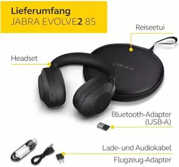 Jabra Evolve2 85 USB-A MS Stereo schwarz
