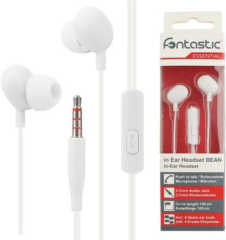 Fontastic Essential In-Ear Stereo-Headset/Kopfh&ouml;rer Beans, Wei&szlig;
