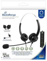 MediaRange MROS304, MediaRange Headset binaural Stereo USB 2.0 Schwarz