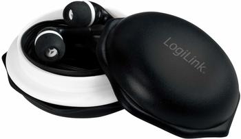 Logilink In-Ear Stereo Kopfhörer mit Mikrofon, geräuschisolationsfähig (reduziert Hintergrundgeräusche) mit Headset-Tasche zur besseren Aufbewahrung