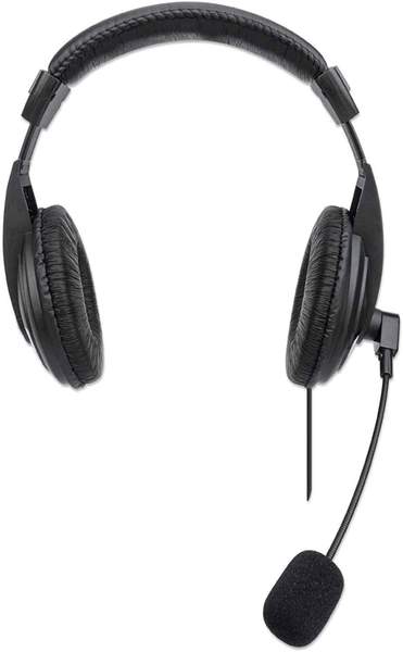 Manhattan Stereo USB-Headset Over Ear, USB-A Stecker schwarz