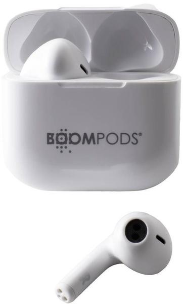 Boompods Bassline Compact In Ear Kopfhörer In Ear Headset, Klang-Personalisierung, Lautstärkeregelung, Schweißresistent, Touch-Steuerung Weiß