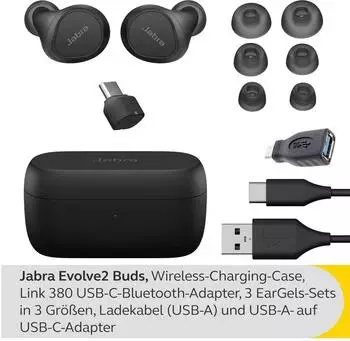 Jabra Evolve2 Buds UC USB-C – Jabra Evolve2 Buds UC USB-C verbinden Arbeitsalltag und mobile Nutzung