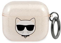 Karl Lagerfeld KLA3UCHGD AirPods 3 H&uuml;lle Gold/Goldglitzer Choupette - Beige