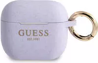 Guess Apple AirPods 3 Cover Glitter Collection Lila Silicone Schutzhlle Tasche Case