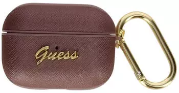 Guess Cover Saffiano Script Gold – Guess Cover Saffiano Script Gold: Stilvoller Schutz für Ihre AirPods Pro