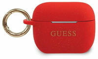 Guess f&uuml;r AirPods PRO H&uuml;lle Schutzh&uuml;lle Cover CaseSilikon Glitzer - Rot