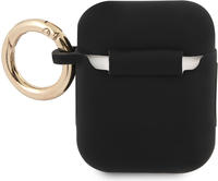 Guess Apple Tasche GUA2SSSK AirPods H&uuml;lle schwarz/schwarz Silikon Vintage Script -
