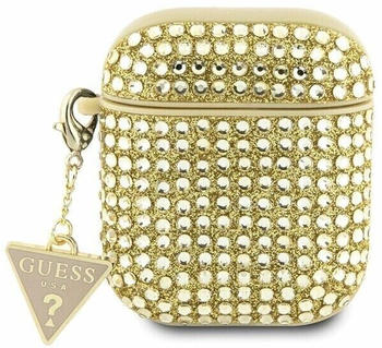 Guess Guess GUA2HDGTPD Hülle für AirPods 1/2 golden Rhinestone Triangle Charm