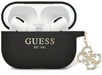 Guess GUAP2LECG4K H&uuml;lle f&uuml;r AirPods Pro 2 Cover Schwarz Liquid Silicone Glitter