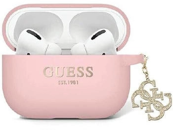 Guess Guess GUAP2LECG4P Hülle für AirPods Pro 2 Cover Rosa Liquid Silicone Glitter Triangle Charm