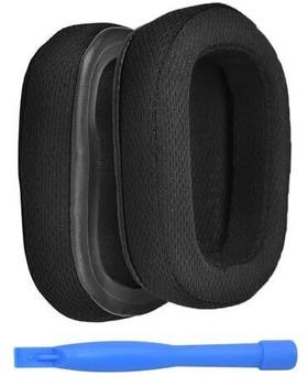 MMOBIEL Ersatz Ohrpolster für Logitech G935 / G933 Kopfhörer von - Mesh Gewebe Kopfhörer Ohrpolster - für G230, G231, G233, G332, G35, G430, G431, G432, G433, G533, G633, G633S, G635, G930, G933S