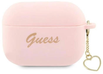 Guess GUAP2LSCHSP AirPods Pro 2 Cover Pink/Pink Silicone Charm Heart Collection