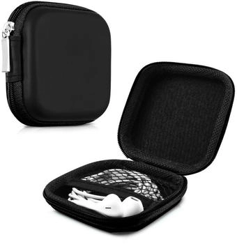kwmobile In-Ear Kopfhörer Tasche - In Ear Headphones Schutztasche - Earphones Etui Case Cover Hülle für Kopfhörer in Schwarz