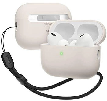 Elago Liquid Hybrid Hülle Kompatibel mit Apple AirPods Pro 2. Generation Case mit Lanyard - Kompatibel mit AirPods Pro 2 Hülle, Dreischichtige Schutz, Staubbeständig, Stoßfest (Taupe)