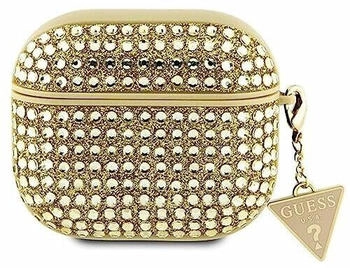 Guess Guess Rhinestones Triangle Metal Logo Case für AirPods 3 Gold