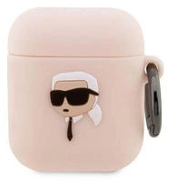 Karl Lagerfeld Silicone NFT Karl Head 3D h&uuml;lle AirPods 1/2 gen, Rosa