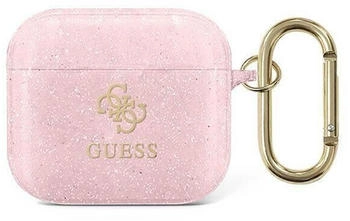 Guess AirPods 3 Cover Glitter Pink Transparent Silicone Case