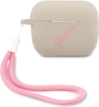 Guess Airpods Pro Cover Grey/Pink Silicone Vintage Case