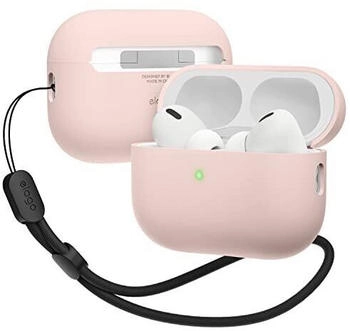 Elago Liquid Hybrid Hülle Kompatibel mit Apple AirPods Pro 2. Generation Case mit Lanyard - Kompatibel mit AirPods Pro 2 Hülle, Dreischichtige Schutz, Staubbeständig, Stoßfest (Rosa)