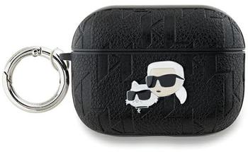 Karl Lagerfeld Karl Lagerfeld PU Embossed Karl and Choupette Heads Hülle für AirPods Pro 2 Black