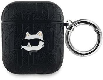 Karl Lagerfeld Karl Lagerfeld PU Embossed Choupette Head Hülle für AirPods 1/2 Black
