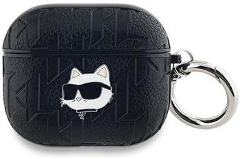 Karl Lagerfeld Karl Lagerfeld PU Embossed Choupette Head Hülle für AirPods 3 Black