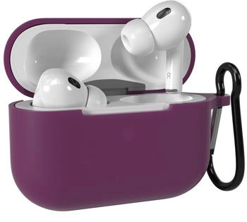 Eazy Case EAZY CASE Silikonhülle kompatibel mit Apple AirPods Pro 2, Silikoncase, Schutzhülle für AirPod, Cover, Qi-Charging möglich, rutschfest, Stoßfest, Kratzschutz, - Silikontasche, Lila