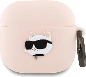 Karl Lagerfeld Schutzhülle für AirPods 4, Silicone Choupette Head 3D Case, Rosa