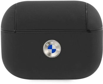 CG Mobile BMW Cover Leather Metal Logo Silver Logo Apple AirPods Pro Black