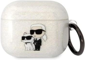 CG Mobile Karl Lagerfeld KLA3HNKCTGT Apple AirPods 3 cover transparent Gliter Karl&Choupette