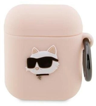 CG Mobile Karl Lagerfeld KLA2RUNCHP Apple AirPods 1/2 cover pink Silicone Choupette Head 3D