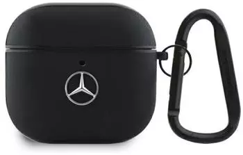 CG Mobile Mercedes-Benz MEA4CSLBK AirPods 4 cover black/black Leather Metal Logo