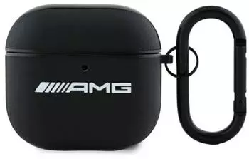 CG Mobile Mercedes-Benz AMG Leather White Logo for Apple AirPods 4 Black
