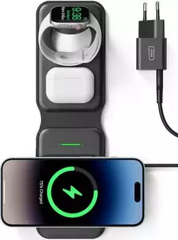 Iniu Magsafe 3-in-1-Ladestation mit Qi2 und 15 Watt