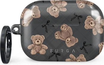 Burga Schutzhülle für AirPods Pro 2, BFF, Grau mit Teddybären
