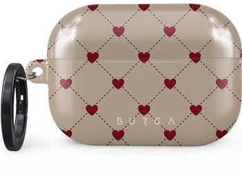 Burga Schutzhülle für AirPods Pro 2, Love Letter, Beige und Rot