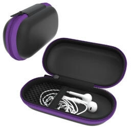 Eazy Case Kopfhörer Tasche Case Schutzhülle Aufbewahrungstasche Netzfach Oval lila