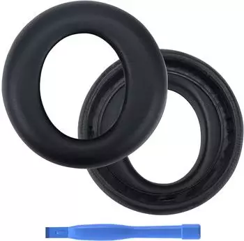 MMOBIEL Ohrpolster Ersatz für Sony PlayStation 5 Pulse Elite Wireless Headset von - Memory Foam & Protein PU Leder Ohrpolster Kissen Schwarz