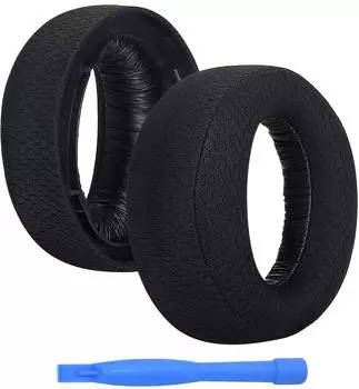 MMOBIEL Ohrpolster Ersatz für Sony PlayStation 5 Pulse 3D Wireless Headset von - Mesh Stoff Ohrpolster Kissen Schwarz